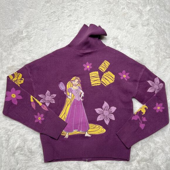 DISNEY RAPUNZEL TANGLED ICONS ZIPPERED CARDIGAN / SWEATER - Picture 3 of 6